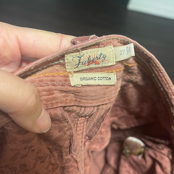 Faherty Endless Cord 100% cotton corduroy pants - dusty pink - size 27 - Picture 3 of 4